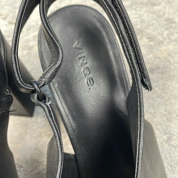 Vince Hartley Slingback Peep Toe Heels Booties Black Leather Sz 11 - Picture 9 of 16
